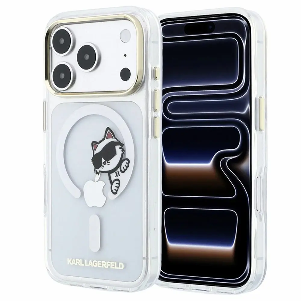 Karl Lagerfeld - IML Peekaboo Print and Metal Frame MagSafe kryt pro iPhone 18 Pro / iPhone 17 Pro - průhledný
