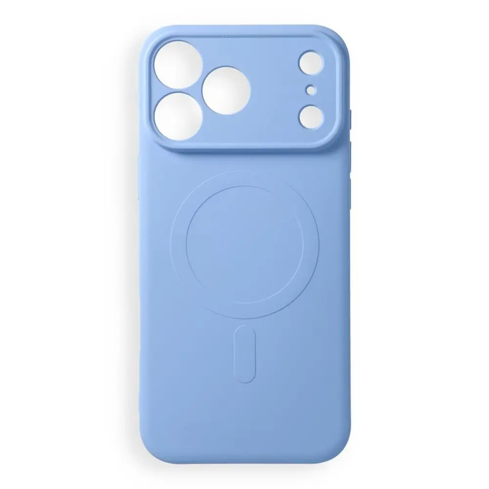 Obal Silicone Mag Cover s ochranou fotoaparátu, iPhone 17 Pro Max / 18 Pro Max, modrý