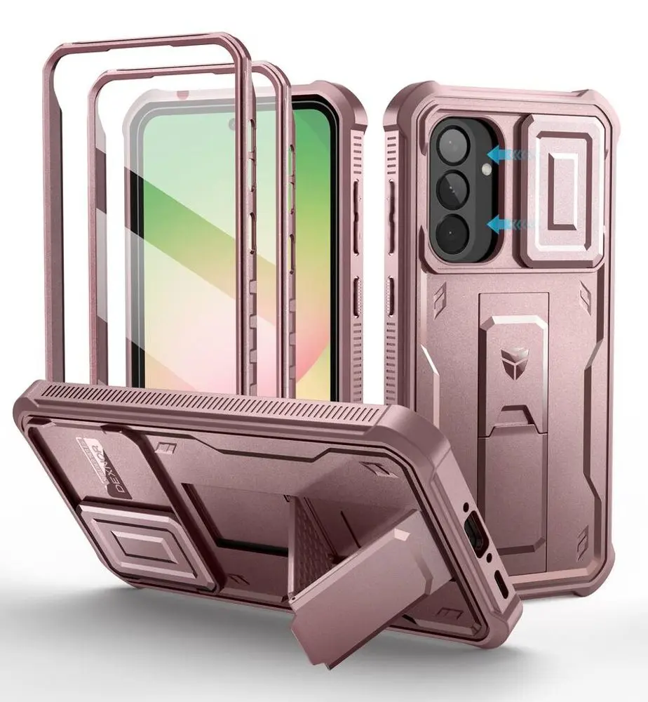 Dexnor 360 Kickstand Camprotector obal Samsung Galaxy A56, růžový