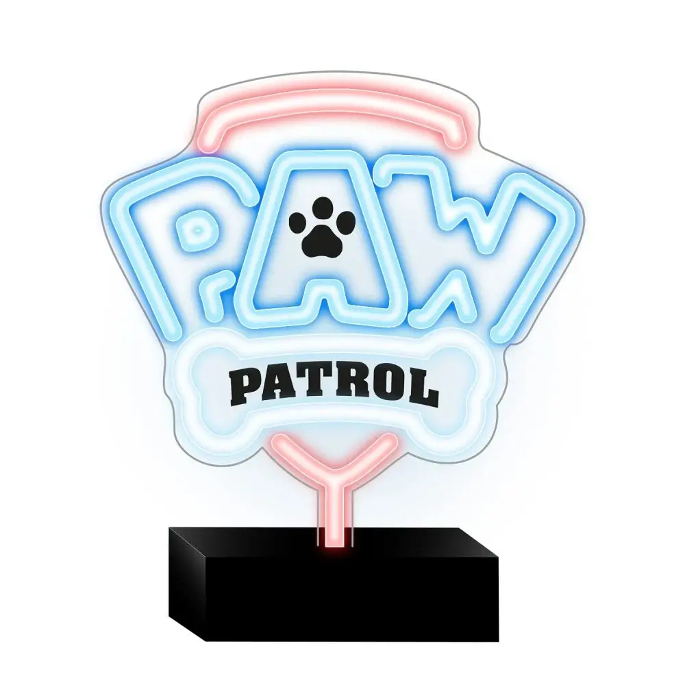 Neonová LED lampa na stojánku Tlapková patrola - Logo