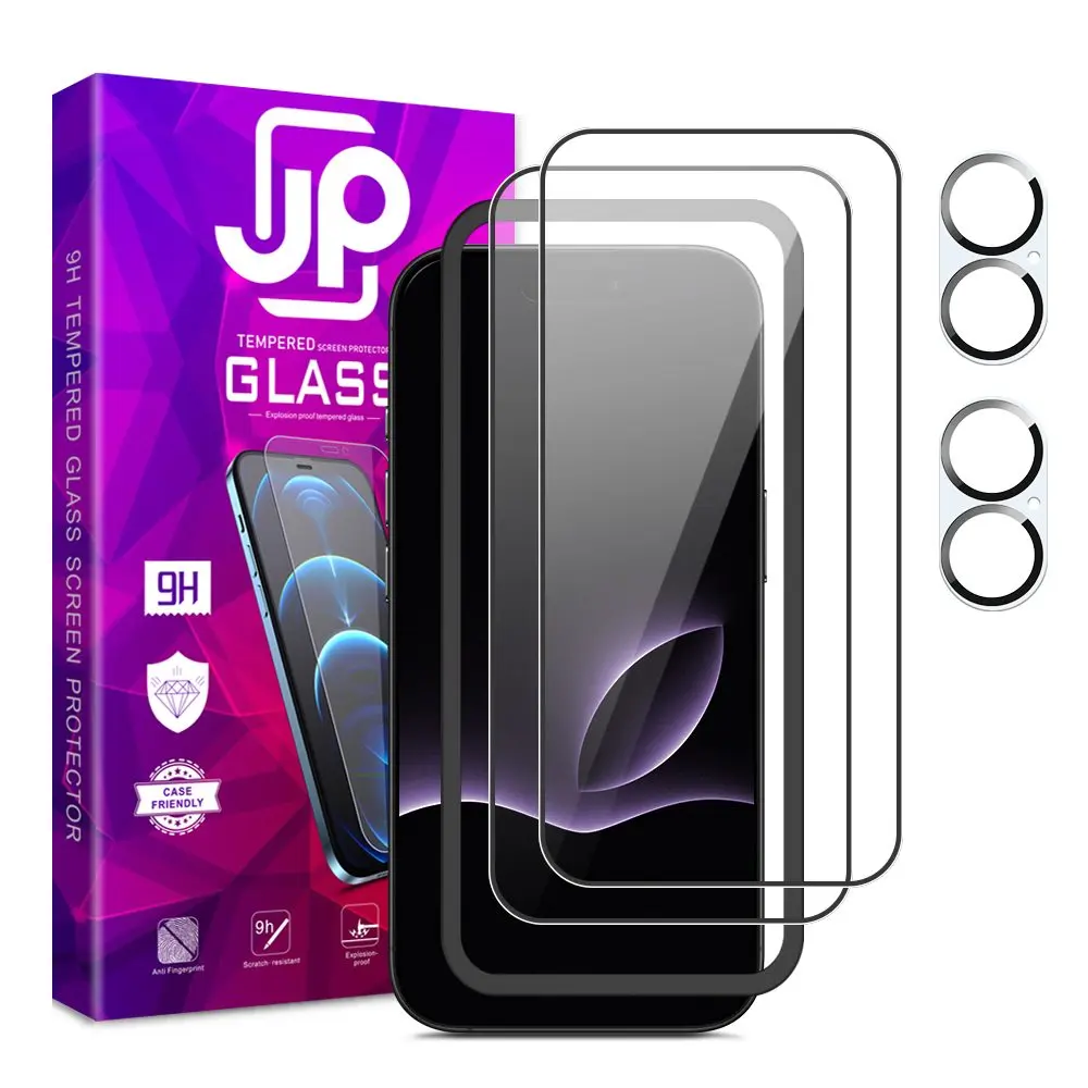 JP Full Pack Tvrzených skel, 2x 3D sklo s aplikátorem + 2x sklo na čočku, iPhone 17