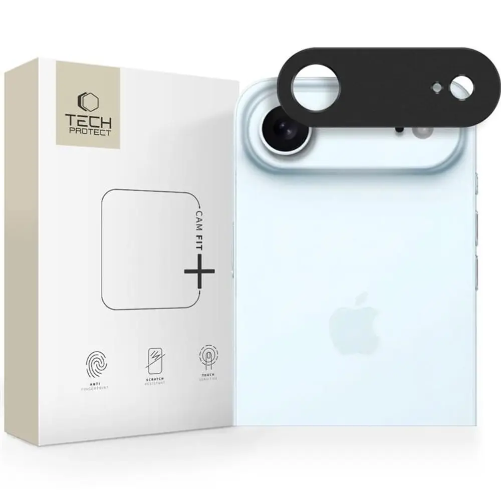 Tech-Protect Camalloy Fit+, ochranný kryt fotoaparátu, iPhone Air, černý