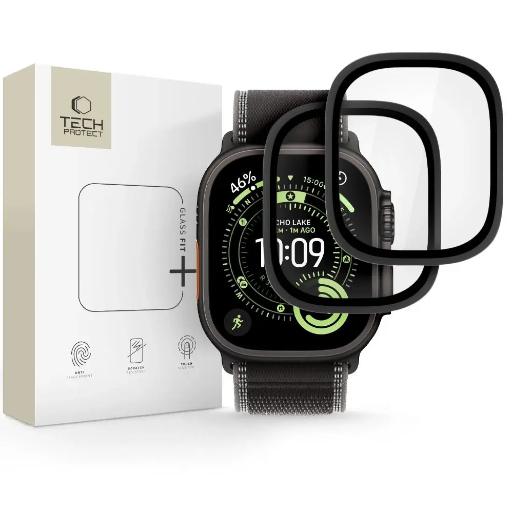 Tech-Protect Glass Ring, Apple Watch Ultra 1 / 2 / 3 (49 mm) černé, 2 kusy