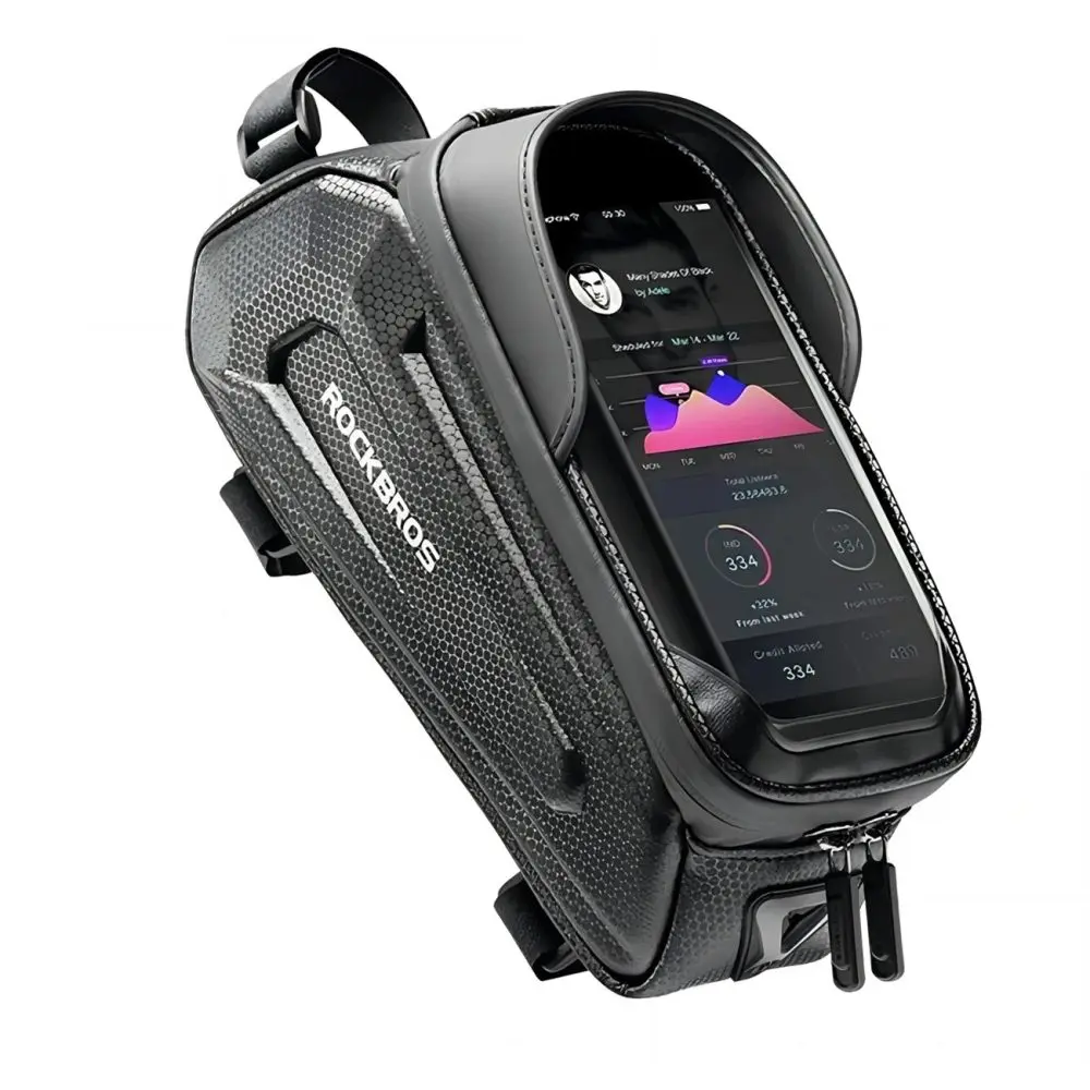 Rockbros B68-1 Pancéřová brašna na kolo s kapsou na telefon 1,7l, černá