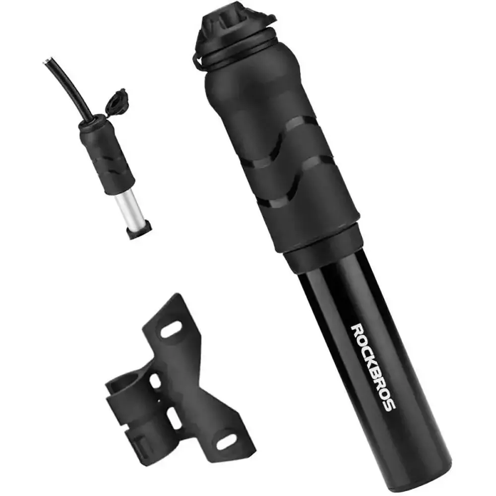 Rockbros 810PCS-HP Mini ruční pumpa na kolo s hadicí pro ventily Presta a Schrader, černá