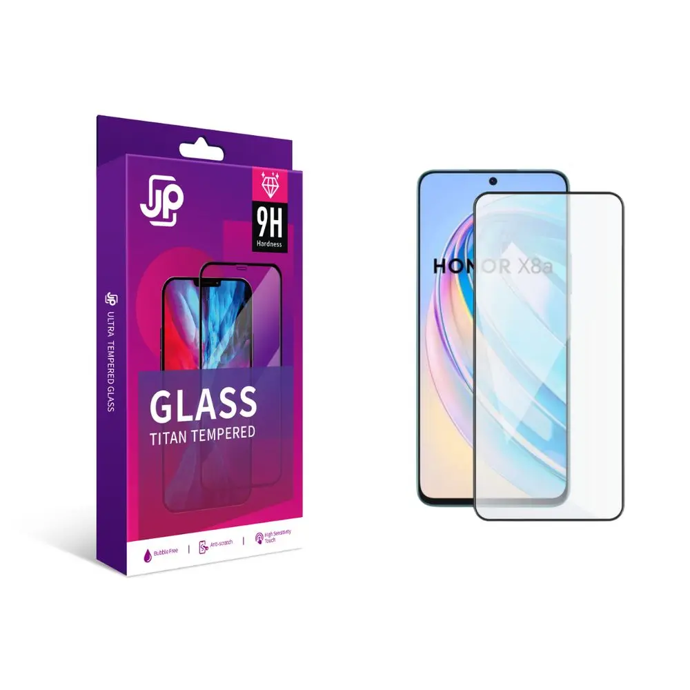 JP Titan extra odolné tvrzené sklo, Honor X8a, černé