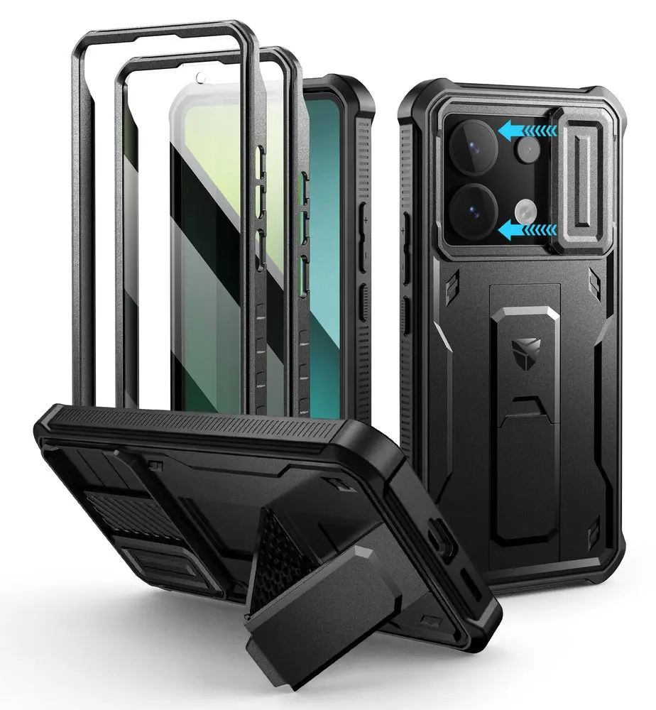 Dexnor 360 Kickstand Camprotector obal Xiaomi Redmi Note 13 Pro 5G / Poco X6, černý