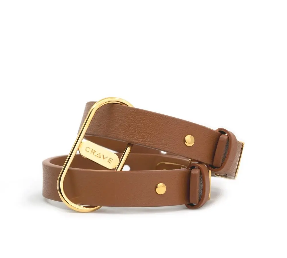 Crave • ICON Cuffs - Tan & 24kt Gold Plated