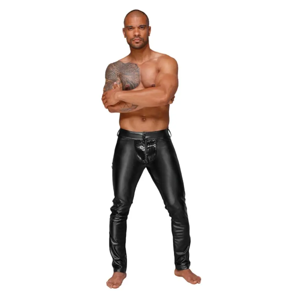 Kalhoty Noir HANDMADE with PVC pleats -