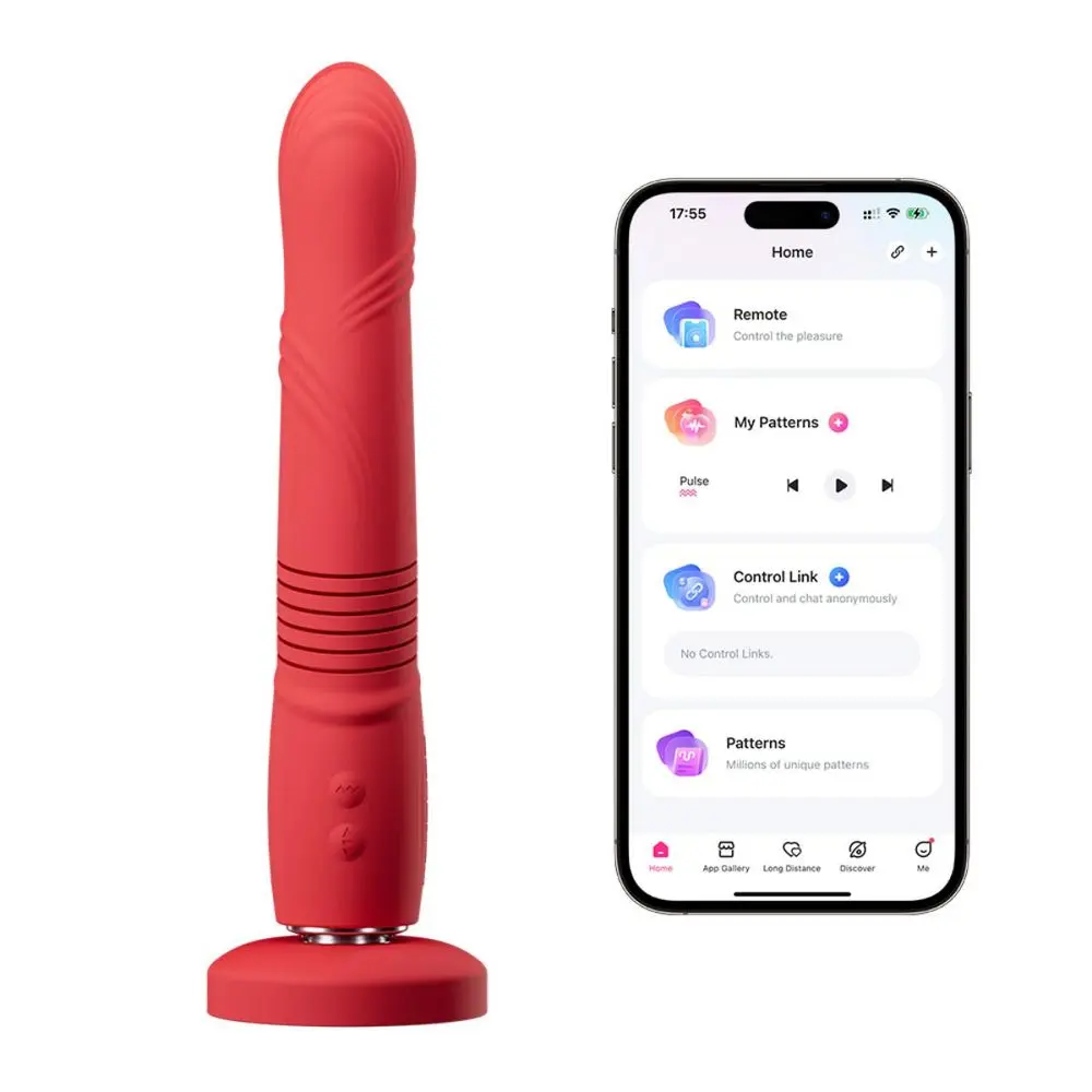 Dildo vibrační LOVENSE Gravity Thrusting App Controlled červené