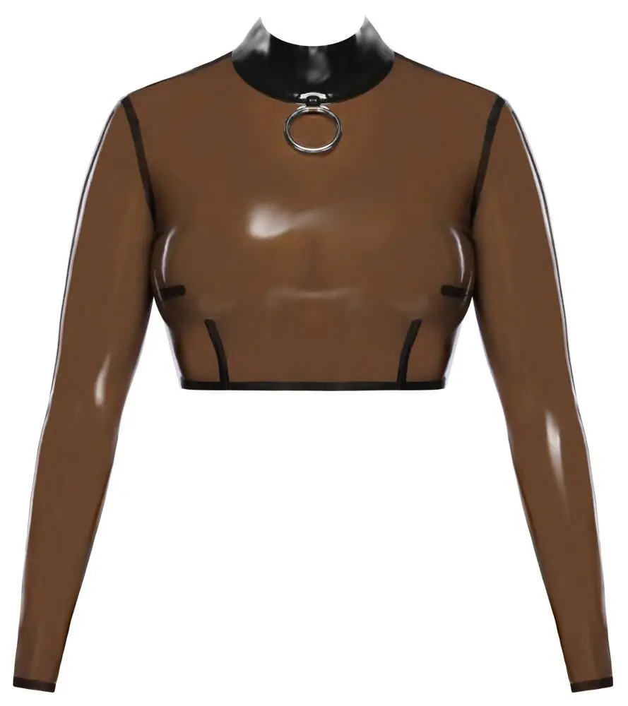 Latexový průsvitný top Late X (průsvitně černý) -
