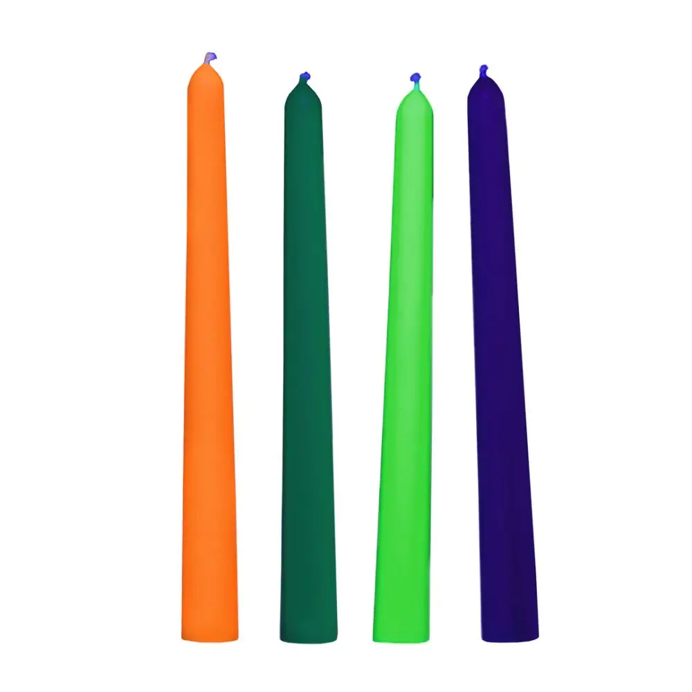 Glow Wax UV Blacklight Reactive Drip Candles - Set of 4 - Multicolor