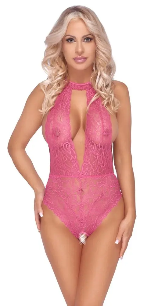 Cottelli Crotchless Lace Body 2643537 Pink