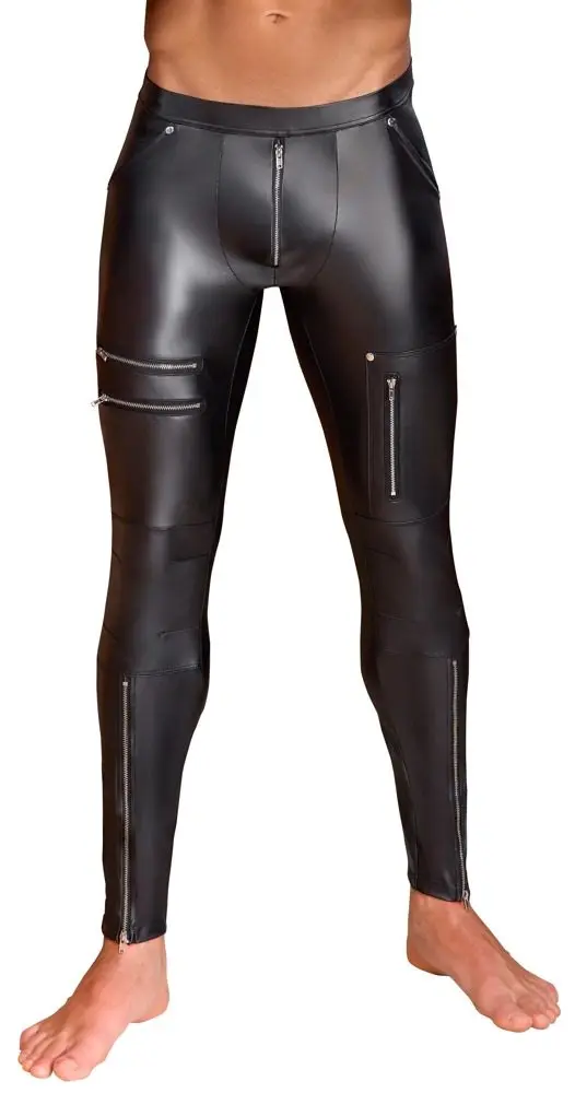 NEK Narrow Matte Look Trousers with Zips 2140314 Black
