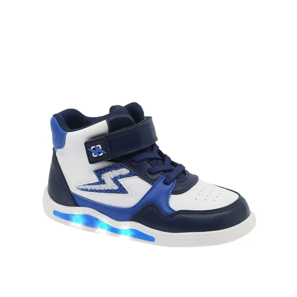 Dětské Barefoot Svítící Kotníkové Tenisky BEPPI CASUAL BOOT INFANTI modro bílé