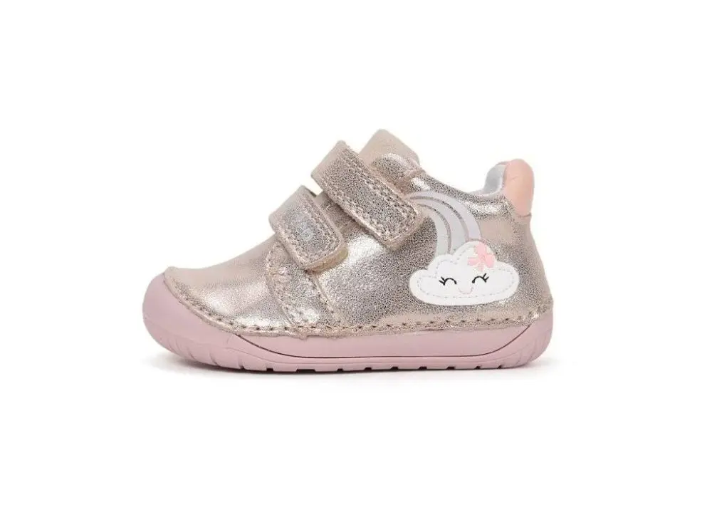 Dětské barefoot tenisky D.D.STEP S070-61244A Zlato růžové duha -