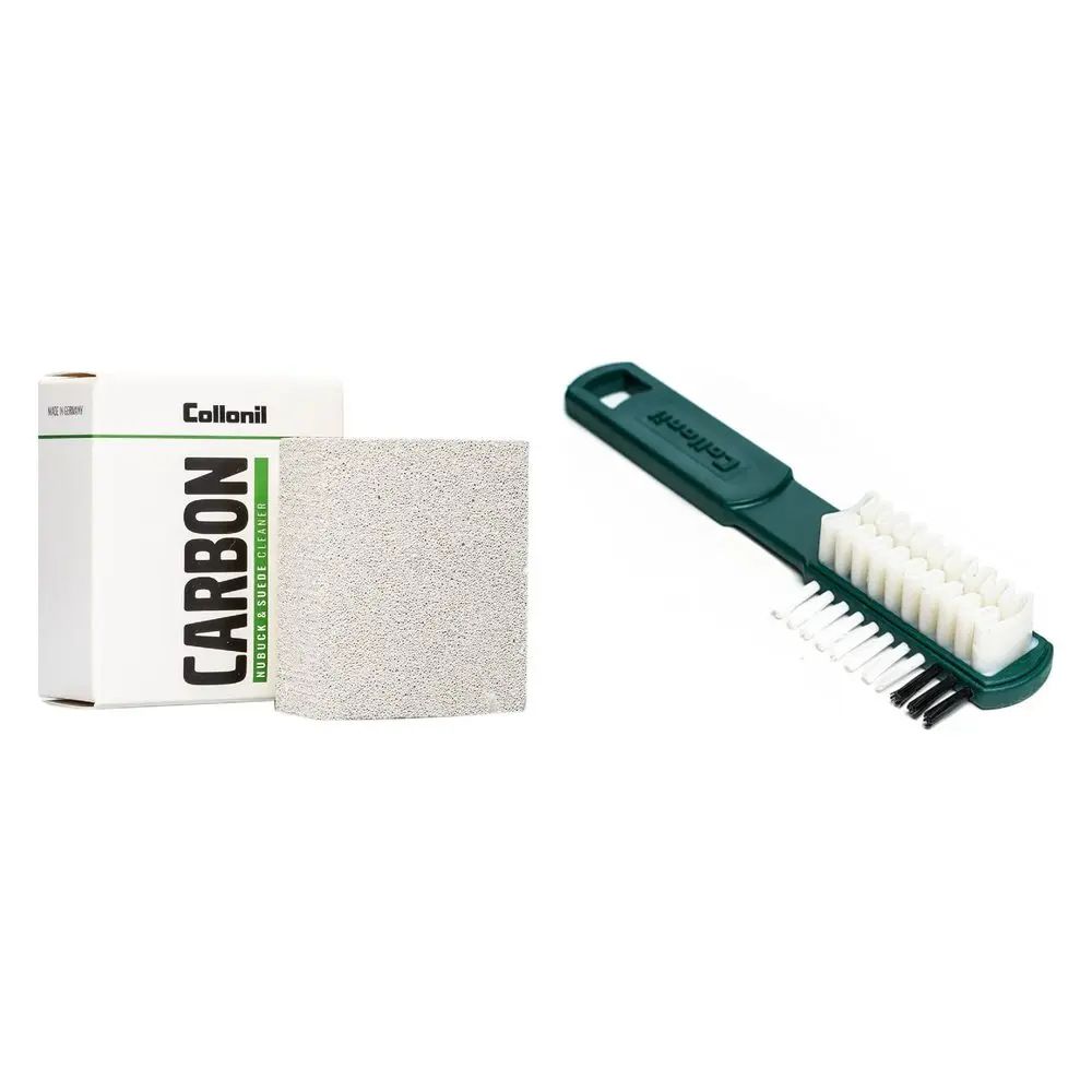 VÝHODNÝ SET Péče o semiš COLLONIL guma NUBUK SUEDE CLEANER + krepový kartáč