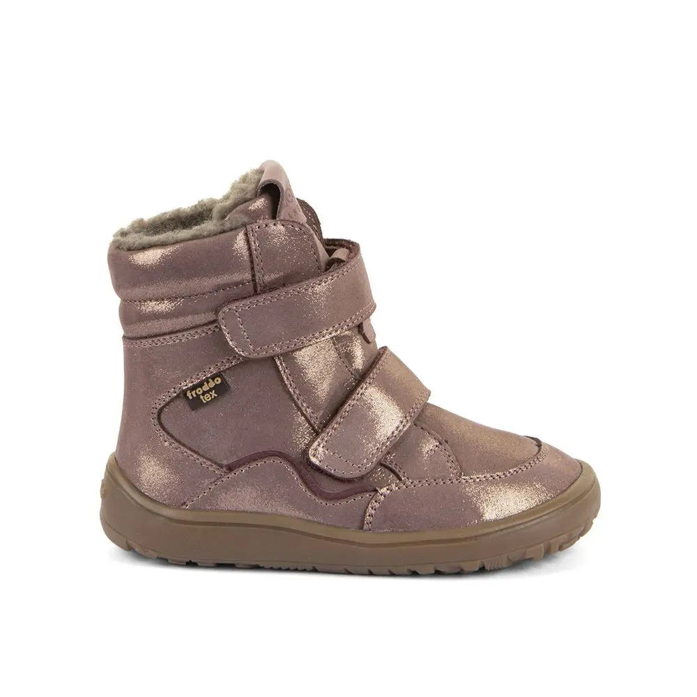 Dětské barefoot zimní boty FRODDO WINTER TEX růžové/zlaté - 23