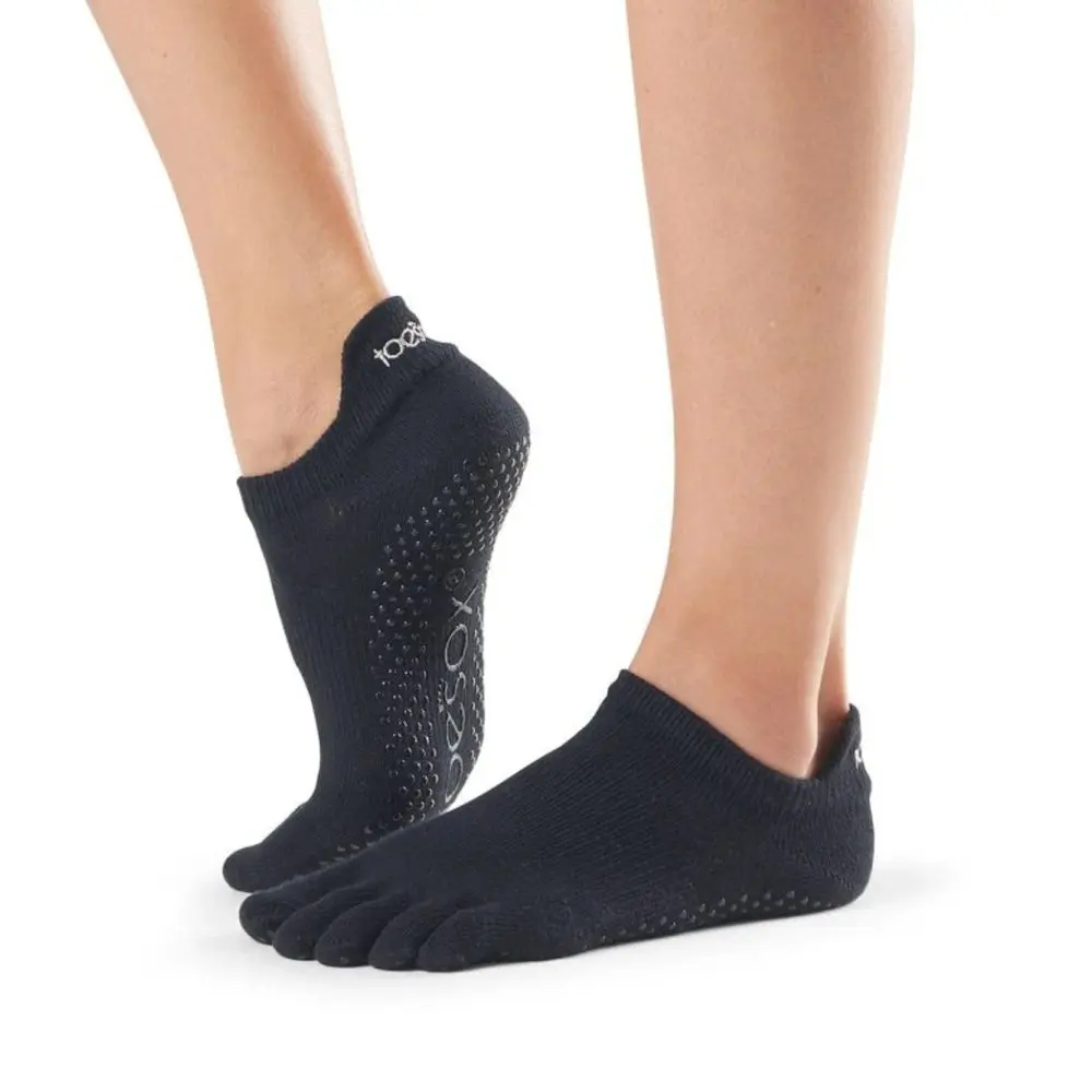 Dámské ponožky na cvičení bez bot TOESOX FULL TOE LOW RISE GRIP Black