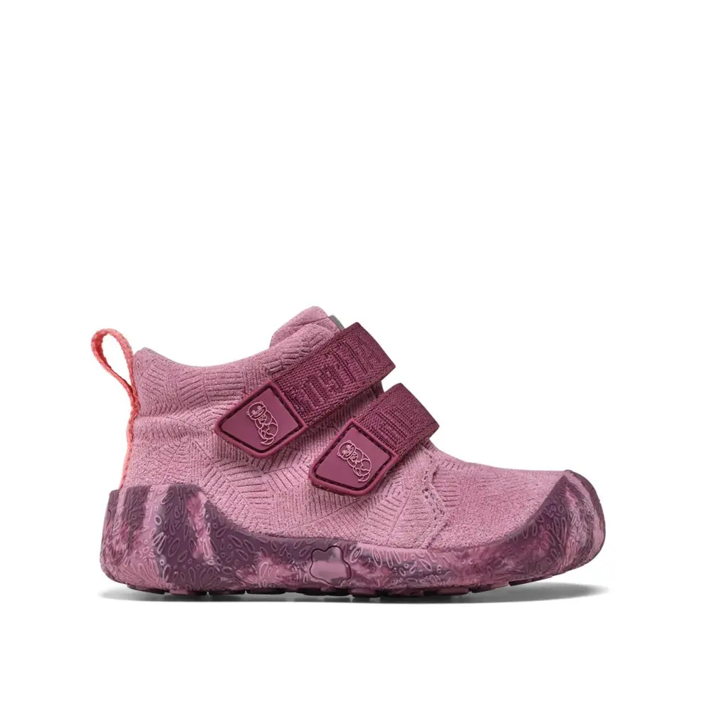 Dětské Barefoot Botičky AFFENZAHN PREWALKER LOWBOOT LEATHER TALKY otter růžové -