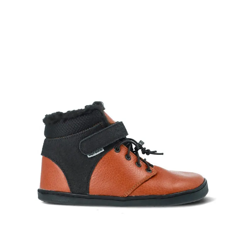 Dětské Barefoot Zimní boty PEGRES BF40 0.1 hnědé - 30