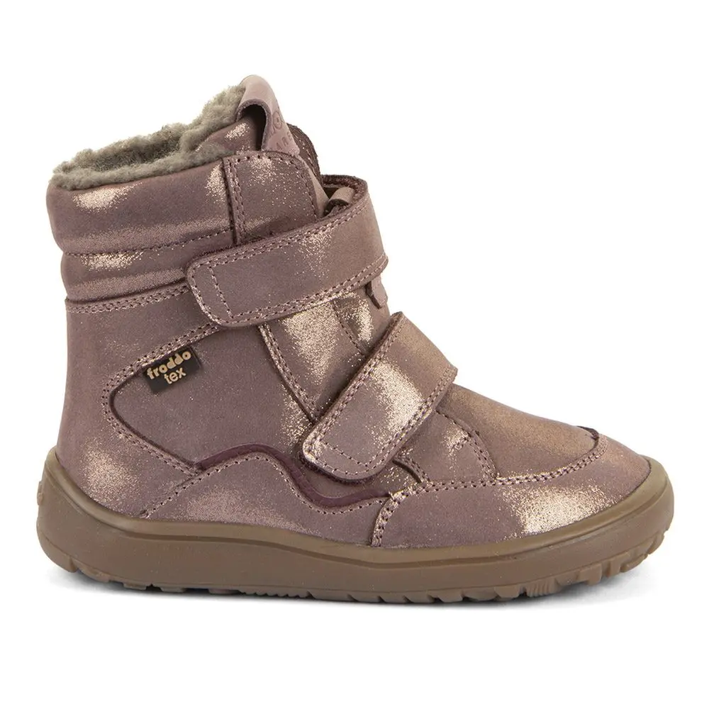Dětské barefoot zimní boty FRODDO WINTER TEX růžové/zlaté - 25