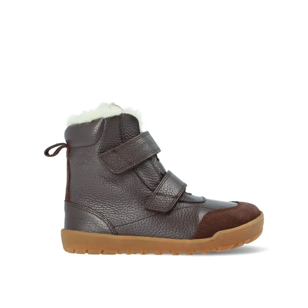 Dětské Barefoot zimní zateplené boty RAYVE LAHTI tmavě hnědé -