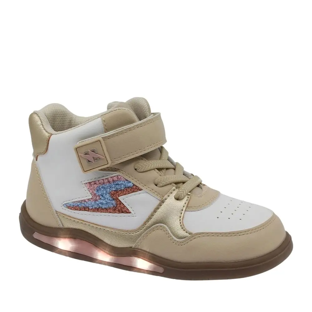 Dětské Barefoot Svítící Kotníkové Tenisky BEPPI CASUAL BOOT INFANTI béžovo bílé