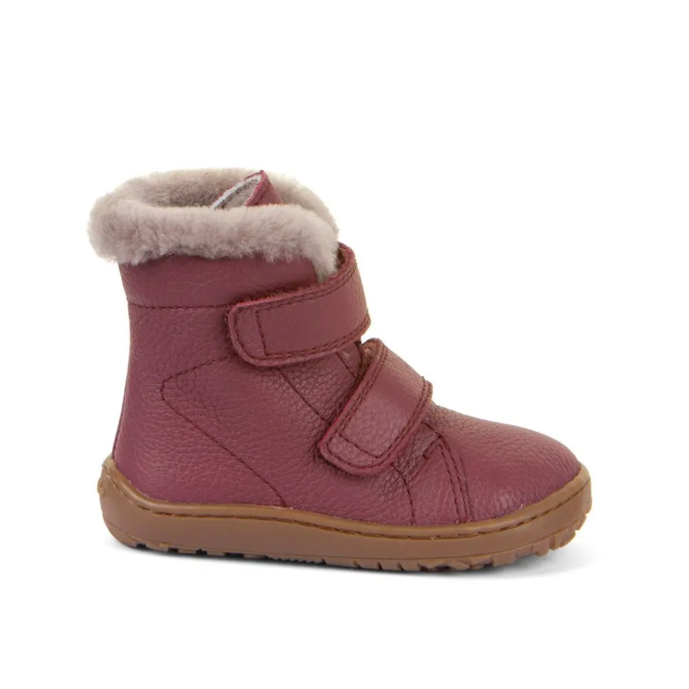 Dětské Barefoot Zimní boty FRODDO KOTNÍKOVÉ ZIMNÍ FURRY BOOT bordó - 29
