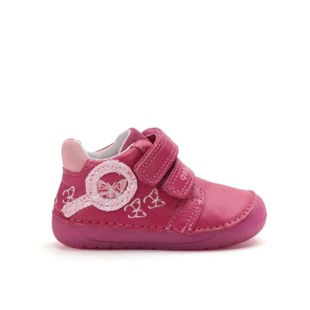 Dětské barefoot tenisky D.D.STEP S070-52838A Dark Pink motýlci růžové - 24