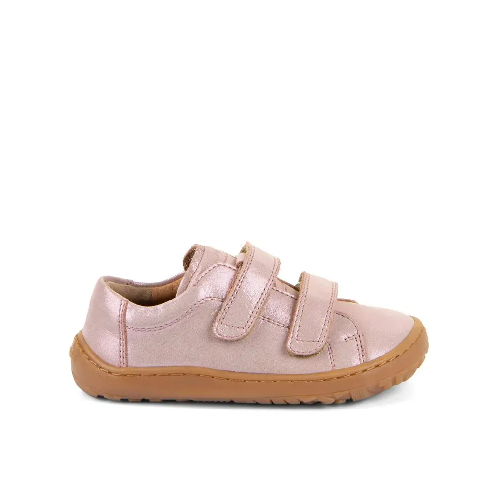 Dětské Barefoot Tenisky FRODDO BAZE LEATHER D-VELCRO růžové shine -