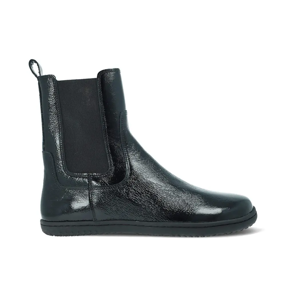 ANGLES ORION Black Varnish | Dámské barefoot zimní zateplené chelsea -