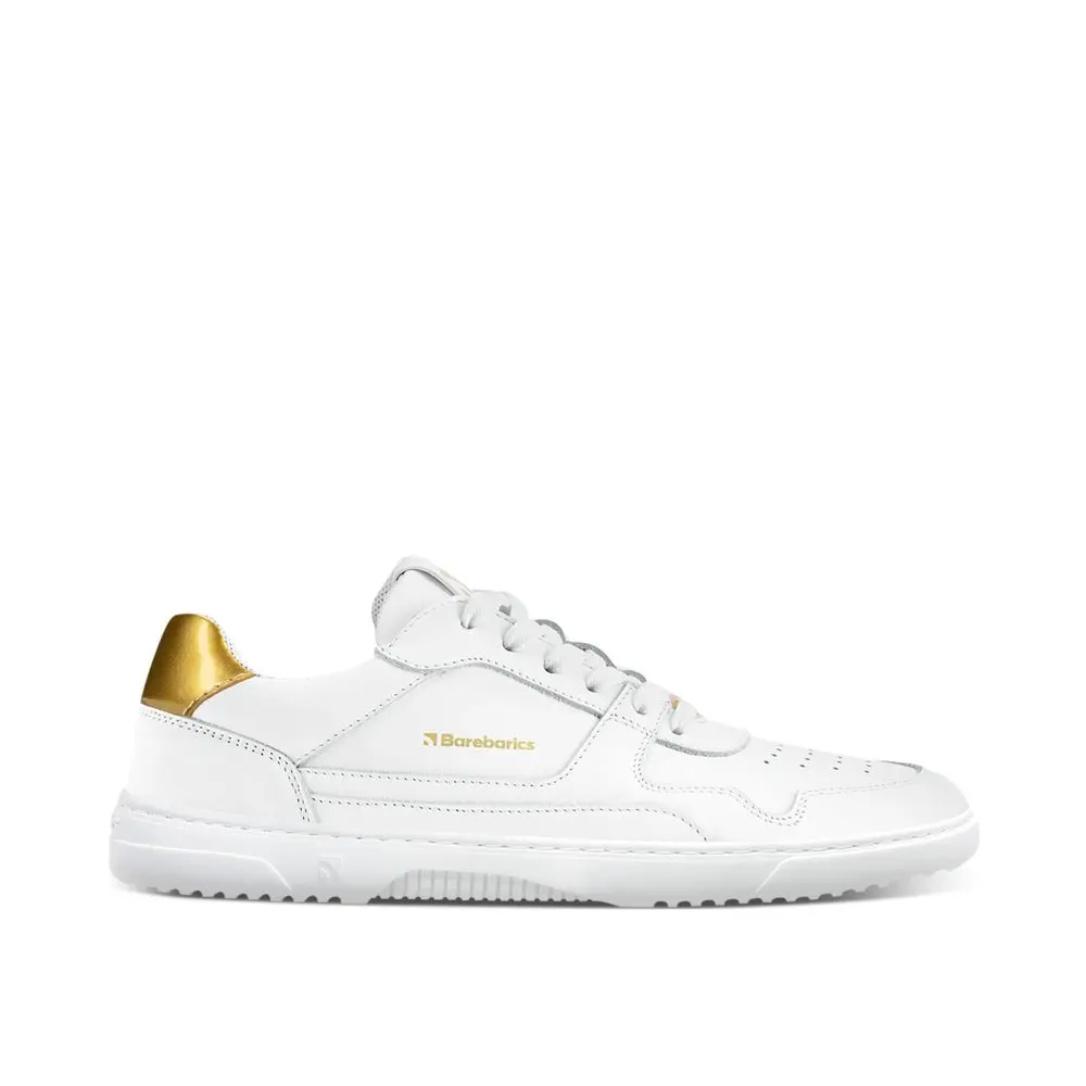 Barefoot tenisky Barebarics Zing - White & Gold - Leather -