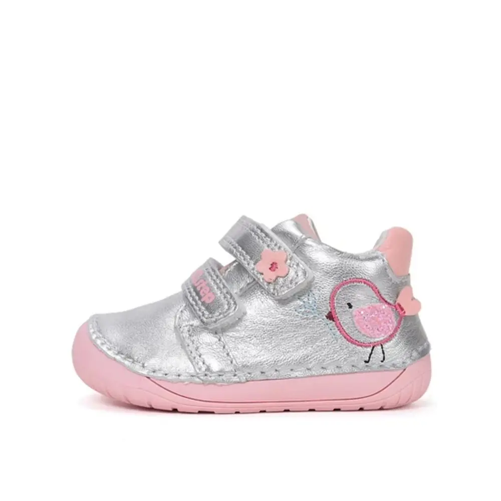 Dětské barefoot tenisky D.D.STEP S070-61646 Stříbrné ptáček - 23
