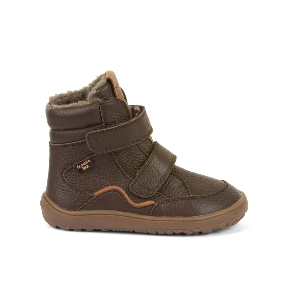 Dětské barefoot zimní boty FRODDO WINTER TEX tmavě hnědé