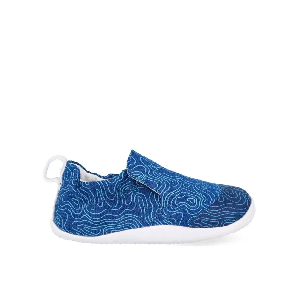 Dětské Barefoot Tenisky BOBUX SCAMP ORGANIC snorkel blue topographic