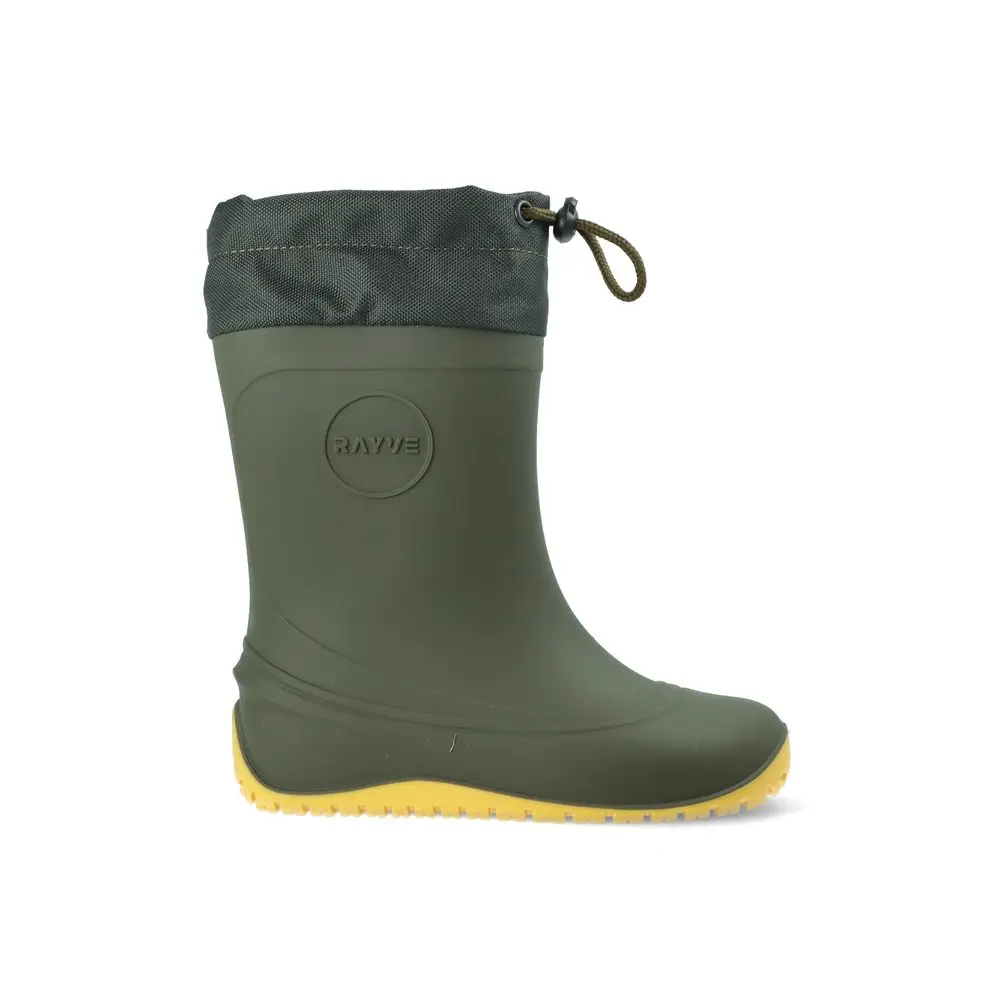 Dětské Barefoot Holínky RAYVE MONSOON COVER army green/yellow