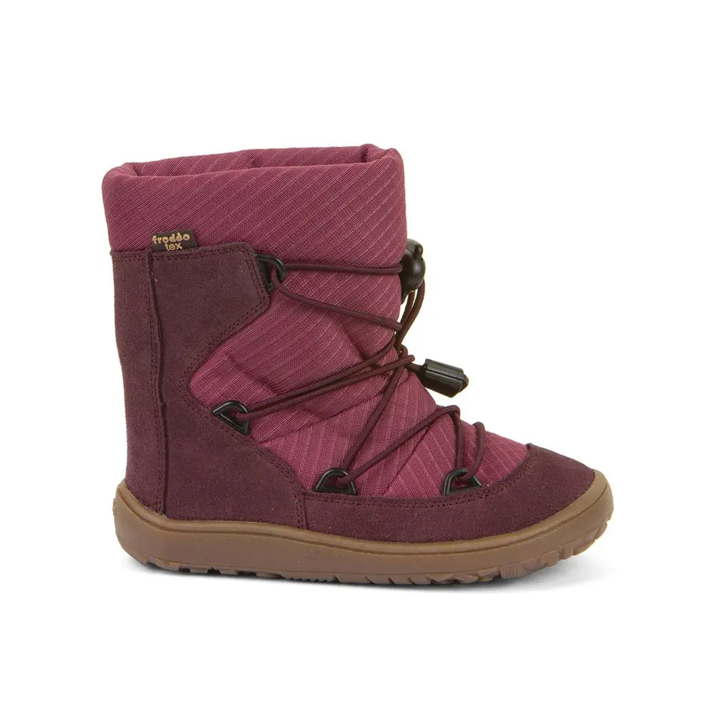 Dětské barefoot zimní boty FRODDO ZIMNÍ TEX TRACK WOOL bordó - 33