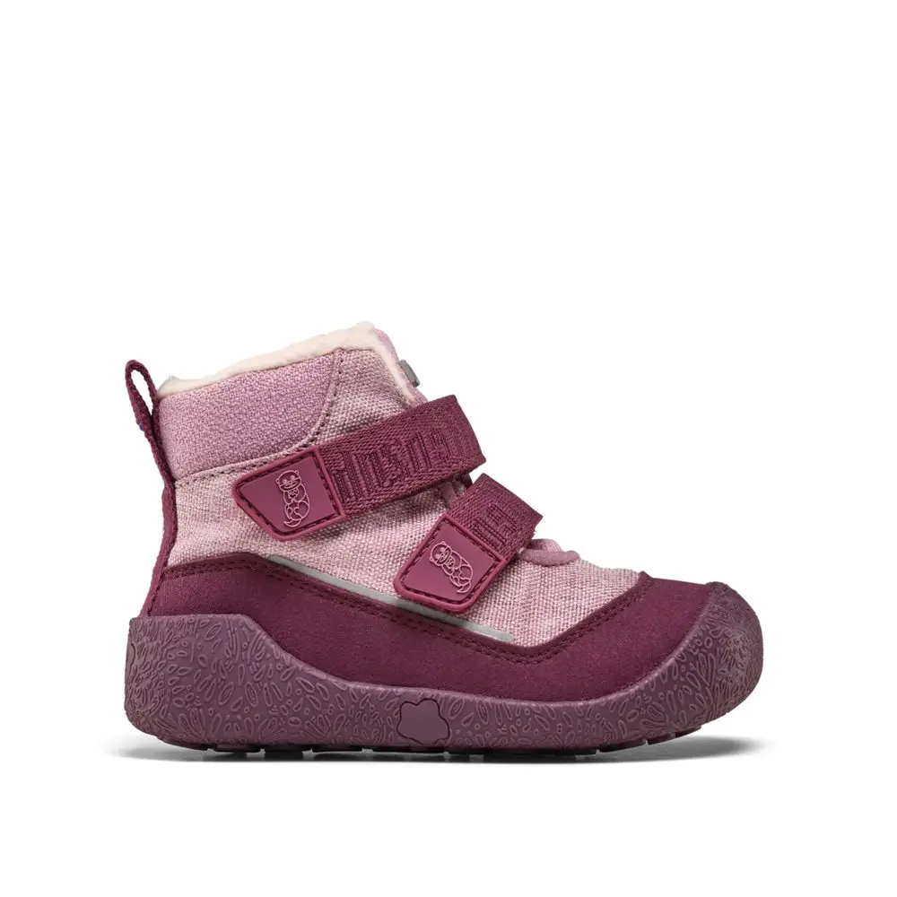 Dětské Barefoot Botičky AFFENZAHN PREWALKER MIDBOOT VEGAN SNUGGY otter růžové - 25