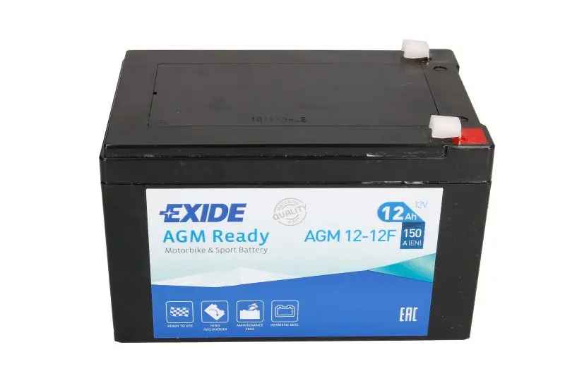 Motobaterie EXIDE BIKE AGM Ready AGM12-12F, 12V, 12Ah, 150A