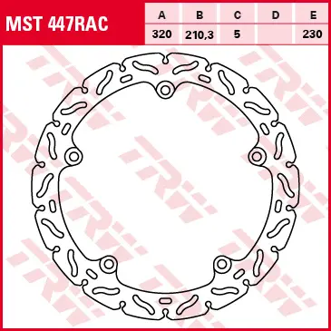 TRW MOTO brzdový kotouč HONDA INTEGRA 700 12-13, NC 700S, 750 XA, 700SD (ABS), 750 DCT (INTEGRA), 700XD, 700X, 700 (INTEGRA), 750 S DCT, 750 X, 700SA