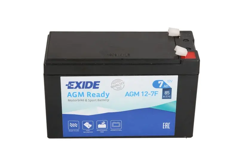 Motobaterie EXIDE BIKE AGM Ready AGM12-7F, 12V, 7Ah, 85A