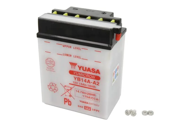 YUASA startovací baterie BOMBARDIER RALLY 200 03-06, HONDA ATC 200 (BIG RED), M 82-85, VF 750 S (SABRE), F (INTERCEPTOR) 82-84, KAWASAKI KE 250 77-79,