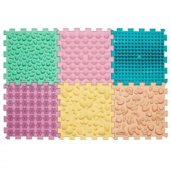 Ortek Masážní podložka Puzzle Mix Pastel 6 prvků