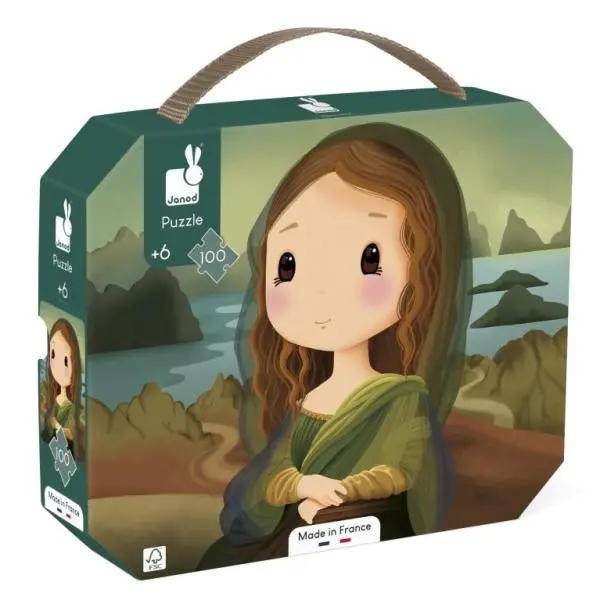 Umelecké puzzle pre deti v kufríku Leonardo da Vinci 100 ks - puzzle z kategorie Detské puzzle