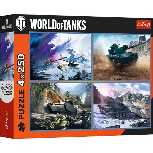 Trefl Puzzle 4x250 bitva tanků World of Tanks