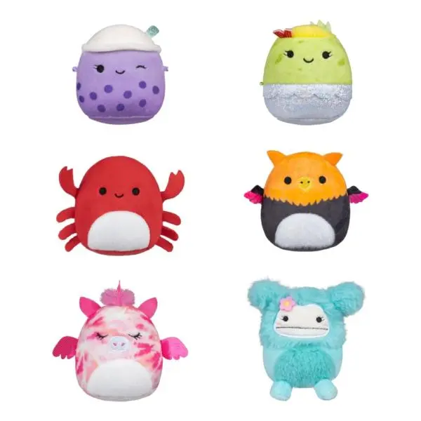 Squishmallows Micromallows 6Pack - Gryf, Alicorn, Burrito, Krab, Bigfoot, Boba