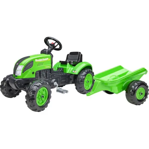 FALK Šlapací traktor 2057L Country Farmer s přívěsem - zelený
