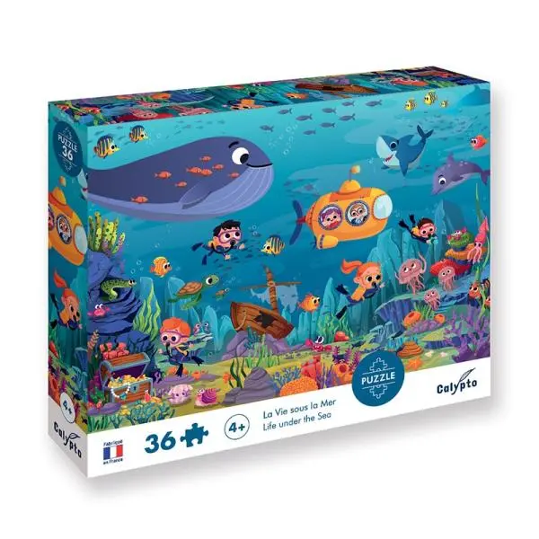 SENTOSPHERE Dětské puzzle s plakátem Život pod vodou 36 dílků