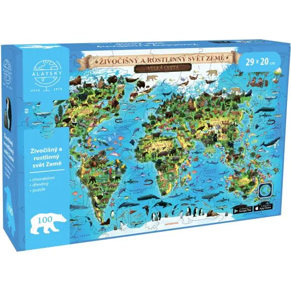 Alaysky's Interaktivní dřevěné puzzle Flora & Fauna A4 AR CZ 100